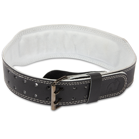Gorilla Wear - 4 Inch Padded Leather Lifting Belt - Black/Gray