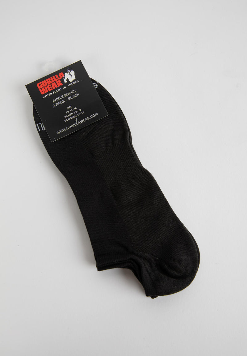 Load image into Gallery viewer, Gorilla Wear - Ankle Socks 2-Pack - Black