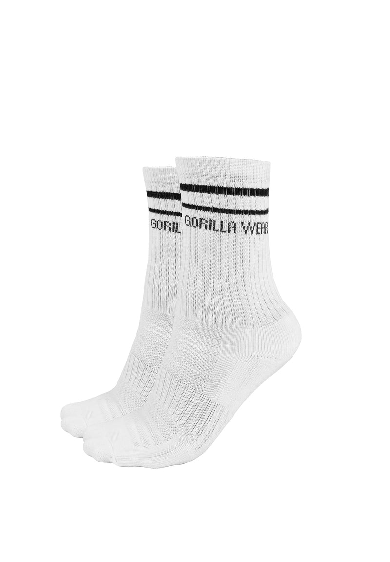 Load image into Gallery viewer, Gorilla Wear - Crew Socks (2 Pack)- White