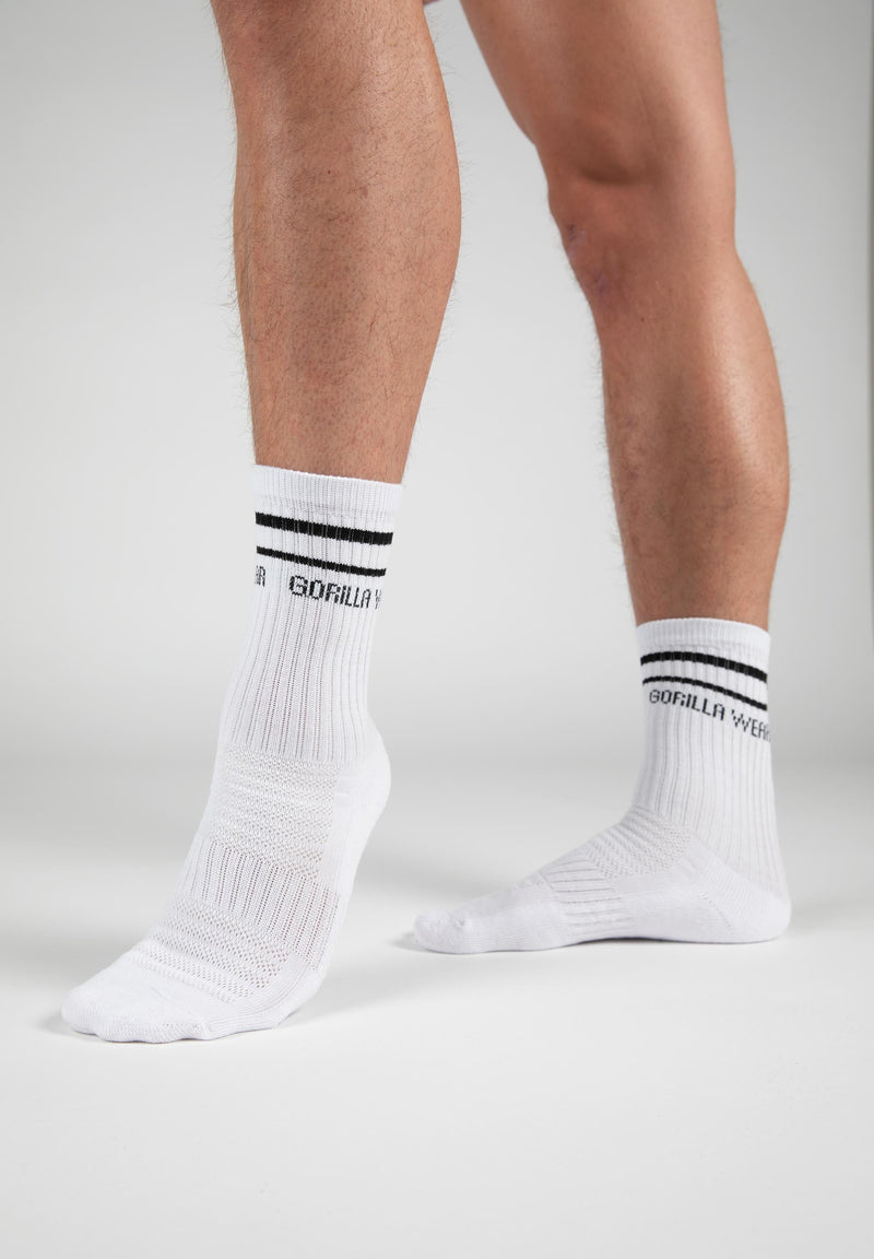Load image into Gallery viewer, Gorilla Wear - Gw Crew Socks - White