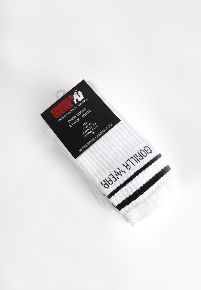 Load image into Gallery viewer, Gorilla Wear - Crew Socks (2 Pack)- White
