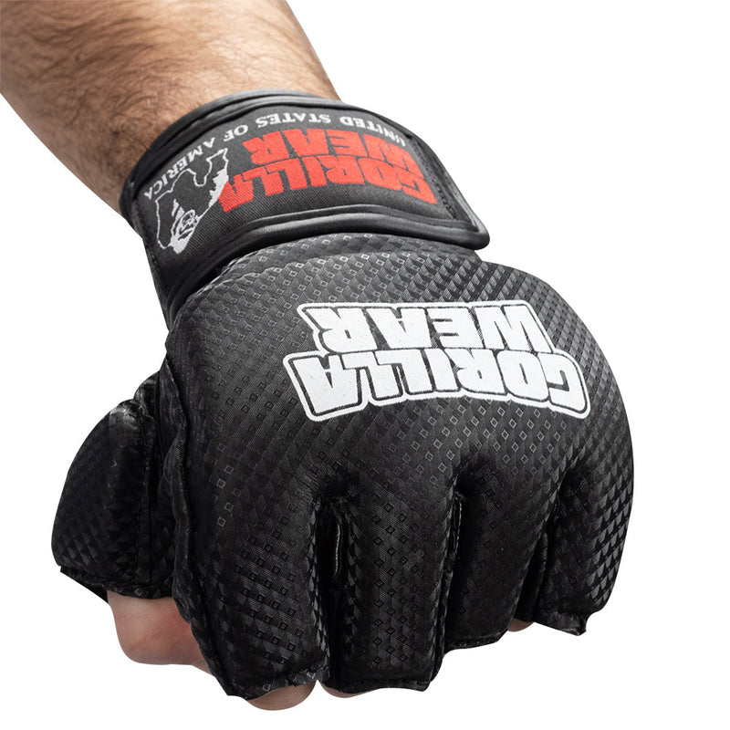 Load image into Gallery viewer, Gorilla Wear - Manton Mma Gloves (With Thumb) - Black/White