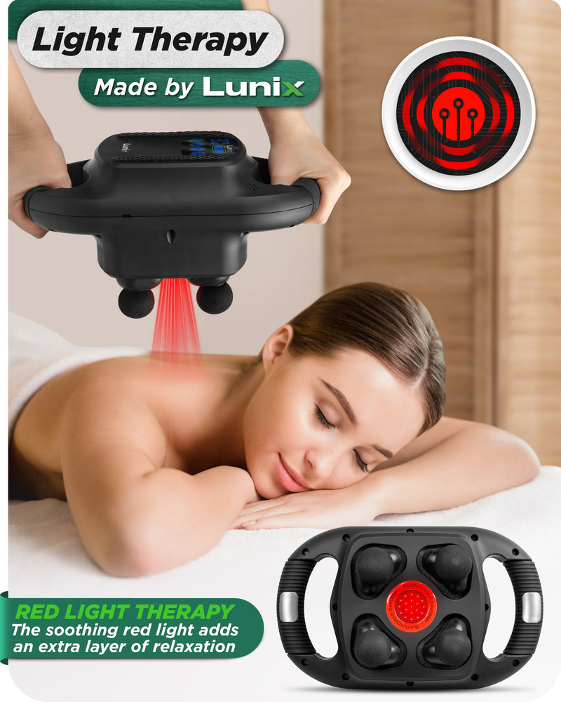 Load image into Gallery viewer, Lunix - LX25 4-Head Percussion Massager with Infrared Light (Charcoal Black)