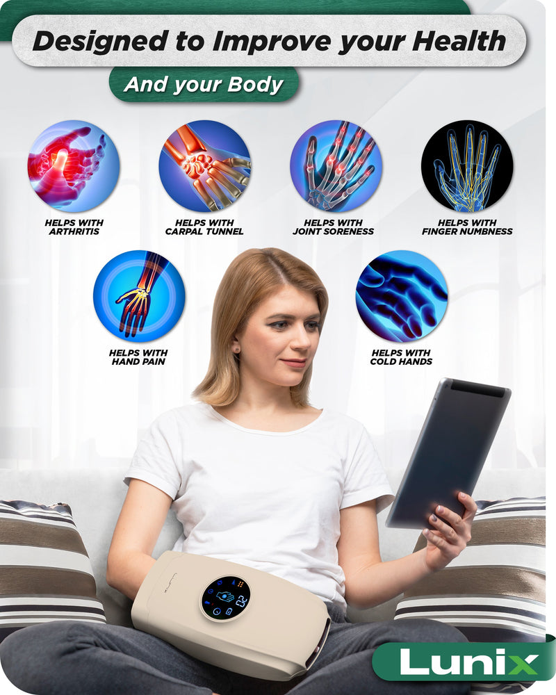 Load image into Gallery viewer, Lunix - LX7 Touchscreen Hand Massager Beige