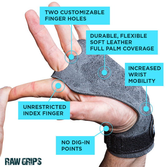JerkFit - Raw Grips 3.0, Premium Leather Crossfit Gymnastic Grips