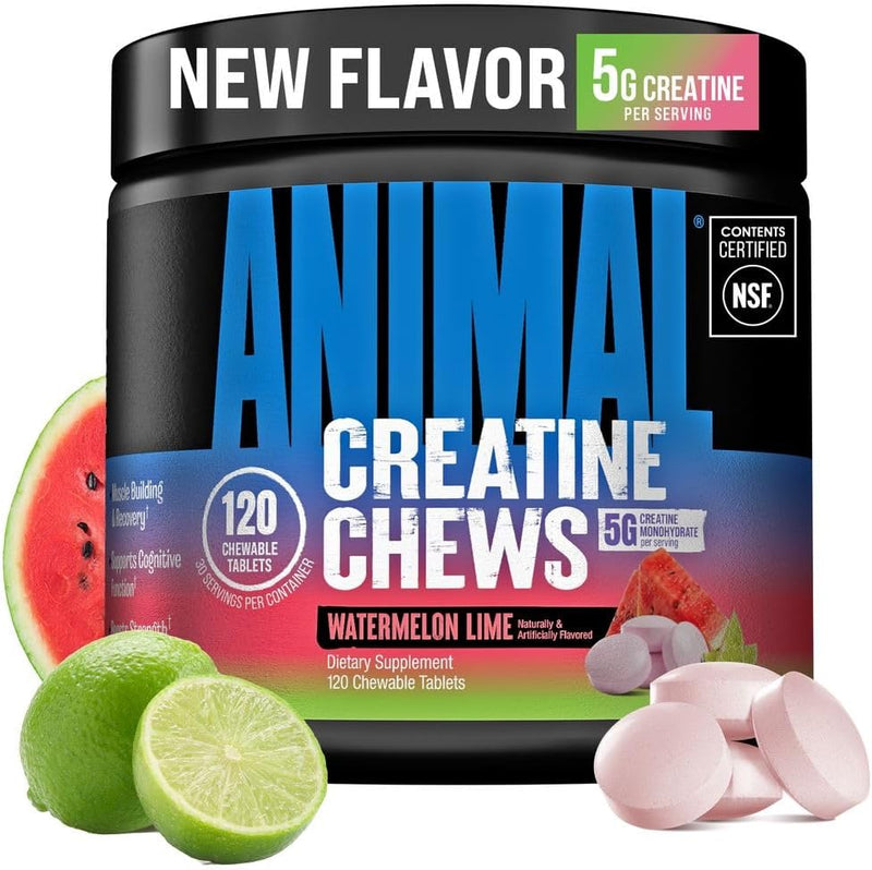 Load image into Gallery viewer, tub of Animal-Creatine-Chews-WatermelonLime flavor