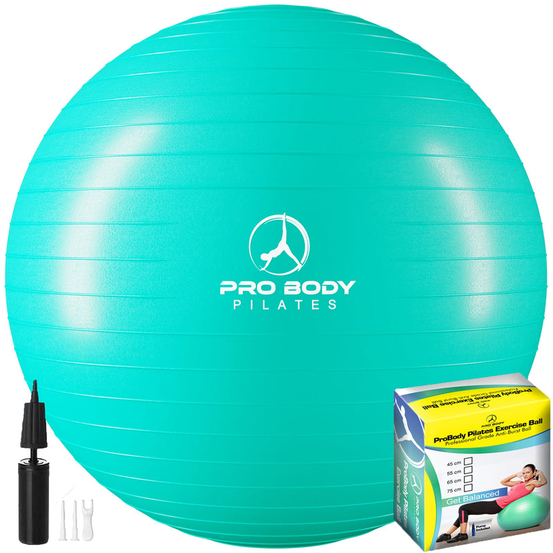 Load image into Gallery viewer, ProBody Pilates - Yoga Ball for Pregnancy, Fitness, Balance, Workout at Home, Office and Physical Therapy (Aqua)