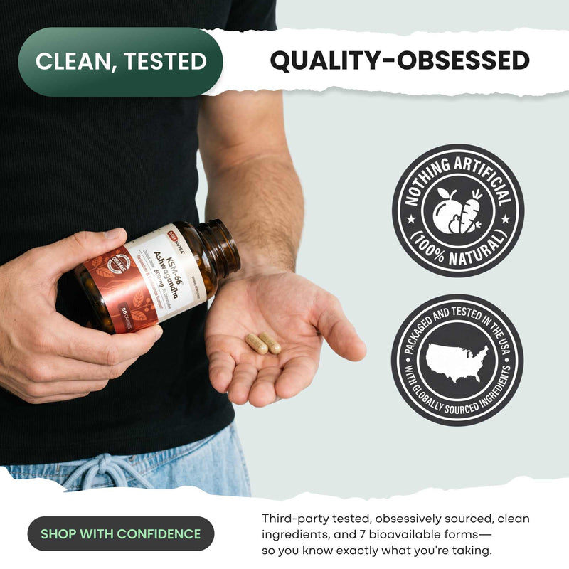 Load image into Gallery viewer, Wild Foods - Daily Nutra KSM-66 Ashwagandha 600mg Capsules - Vitamins & Supplements