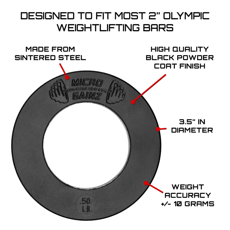 Load image into Gallery viewer, Micro Gainz - Olympic Size Fractional Weight Plates Set of 8-.50lb Plates w/ Bag