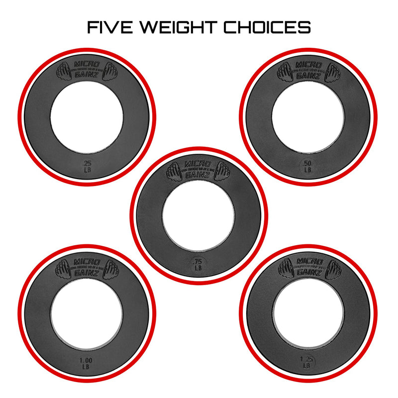 Load image into Gallery viewer, Micro Gainz - Multi-color Olympic Size Fractional Weight Plates Set of 10 Plates .25LB-1.25LB w/ Bag - Micro Plates