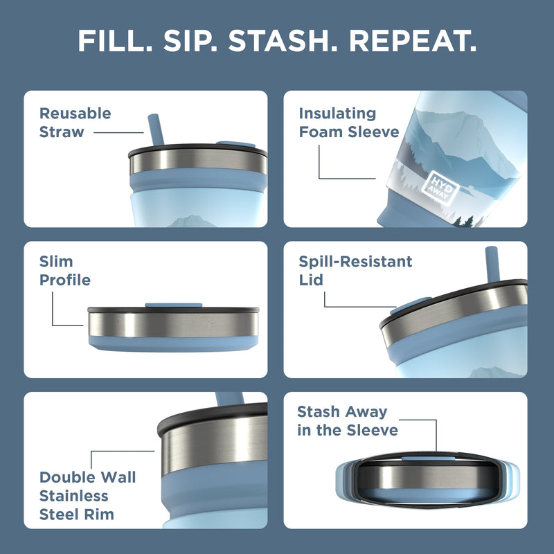 Load image into Gallery viewer, Hydaway - Collapsible Insulated Drink Tumbler