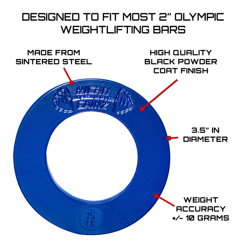 Load image into Gallery viewer, Micro Gainz - Multi-color Olympic Size Fractional Weight Plates Set of 10 Plates .25LB-1.25LB w/ Bag