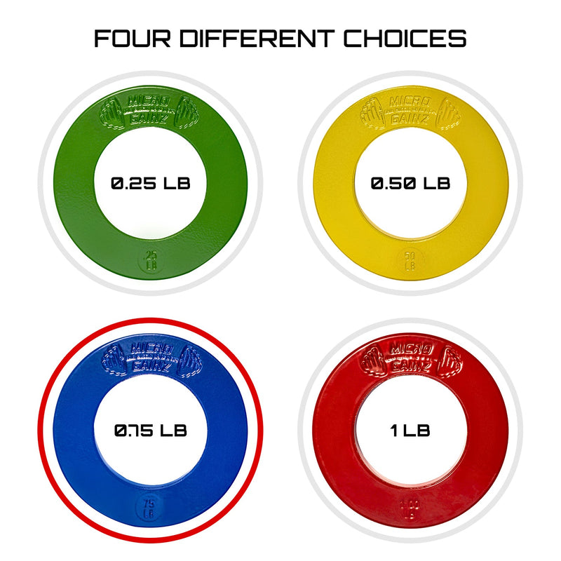 Load image into Gallery viewer, Micro Gainz - Olympic Size Fractional Weight Plates Pair of Blue .75Lb Plates