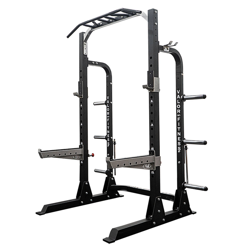 Load image into Gallery viewer, Valor Fitness - 3x3 Half Rack w/ Multi Grip Pullup Bar and Plate Storage