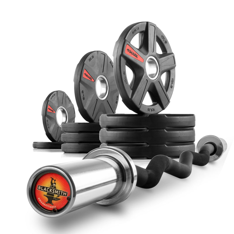 Load image into Gallery viewer, XMARK - Texas Star Olympic Weight Plates and Curl Barbell Sets