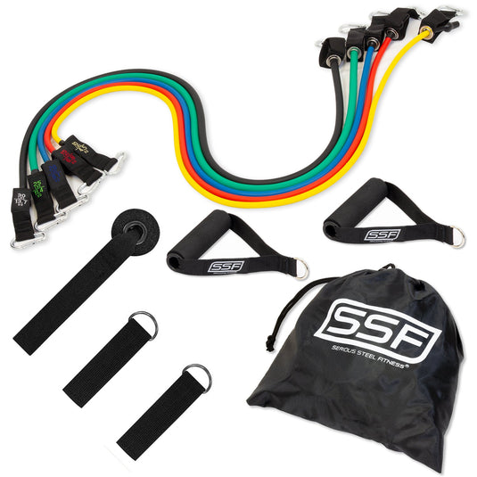 Serious Steel Fitness - Resistance Tubing Pack (Up to 100 lbs Resistance)