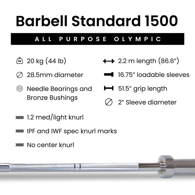 Load image into Gallery viewer, Barbell Standard - Barbell 1500 Olympic Barbell