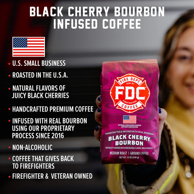 Load image into Gallery viewer, Fire Department Coffee - Black Cherry Bourbon Infused Coffee