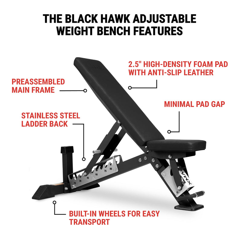 Load image into Gallery viewer, XMARK - Black Hawk Commercial Adjustable Weight Bench (Pre-assembled) - Adjustable Bench
