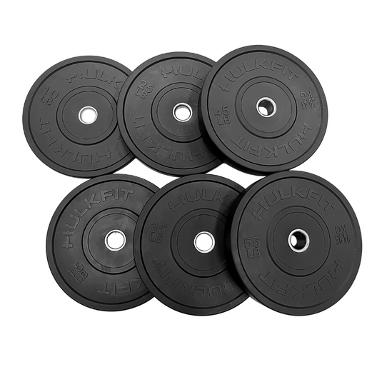 Hulkfit - 2” Olympic Shock Absorbing Bumper Weight Plates - Black