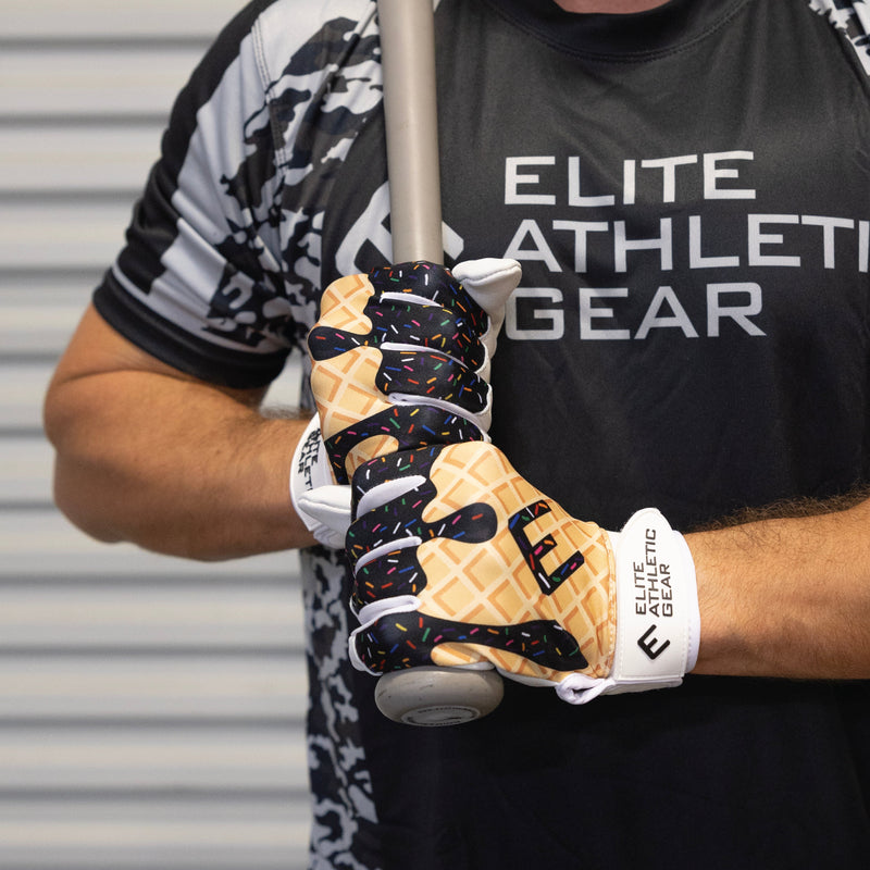 Load image into Gallery viewer, Elite Athletic Gear - Black Ice Cream Batting Gloves