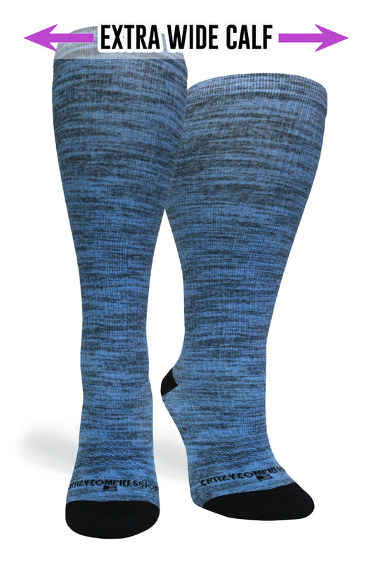 Crazy Compression - Blue Heather - (Standard & Extra Wide)