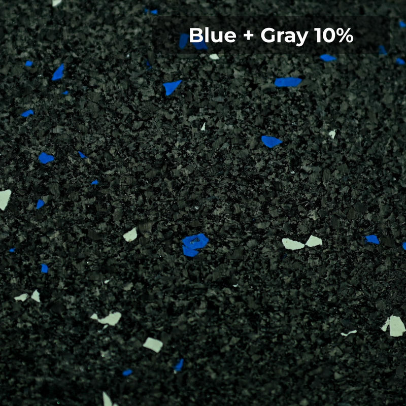 Load image into Gallery viewer, Blue + Gray 10% rubber flooring swatch