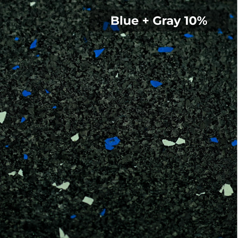 Load image into Gallery viewer, Blue + Gray 10% rubber flooring swatch