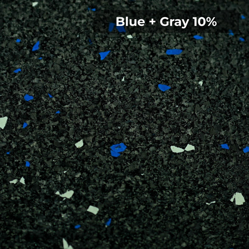 Load image into Gallery viewer, Blue + Gray 10% rubber flooring swatch
