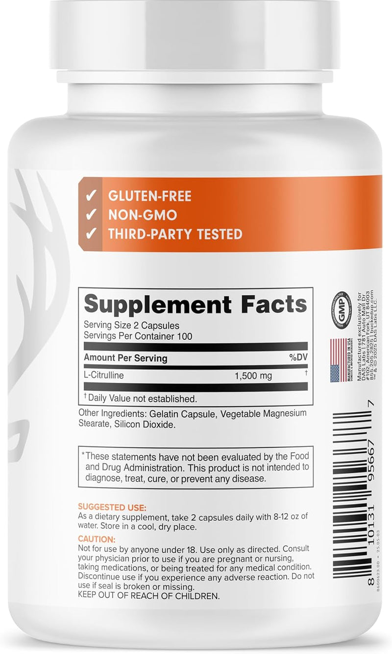 Load image into Gallery viewer, Bucked Up - L-Citrulline - Back Label
