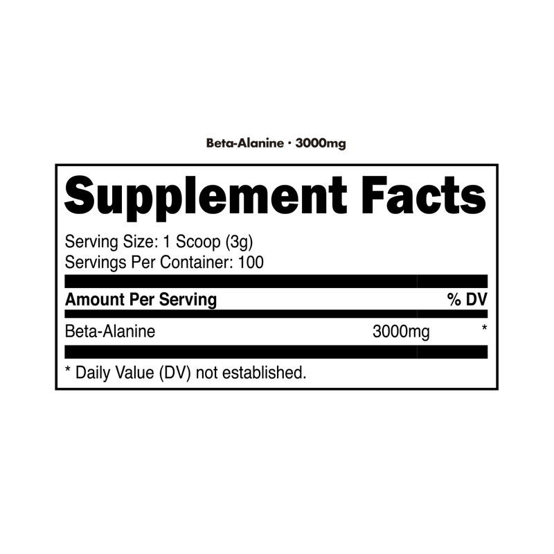 Load image into Gallery viewer, Bucked Up Beta-Alanine - Supplement Facts Panel
