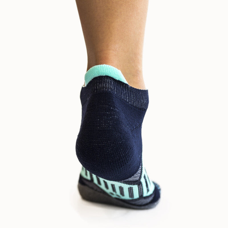 Load image into Gallery viewer, Crazy Compression - Navy & Mint - Elite Running Socks