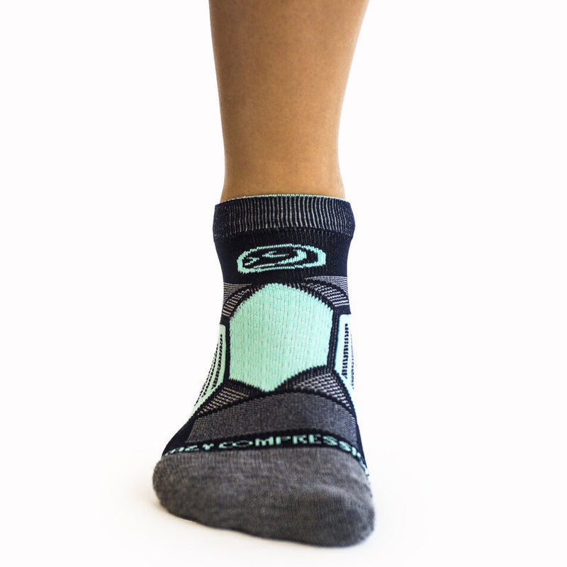 Load image into Gallery viewer, Crazy Compression - Navy & Mint - Elite Running Socks