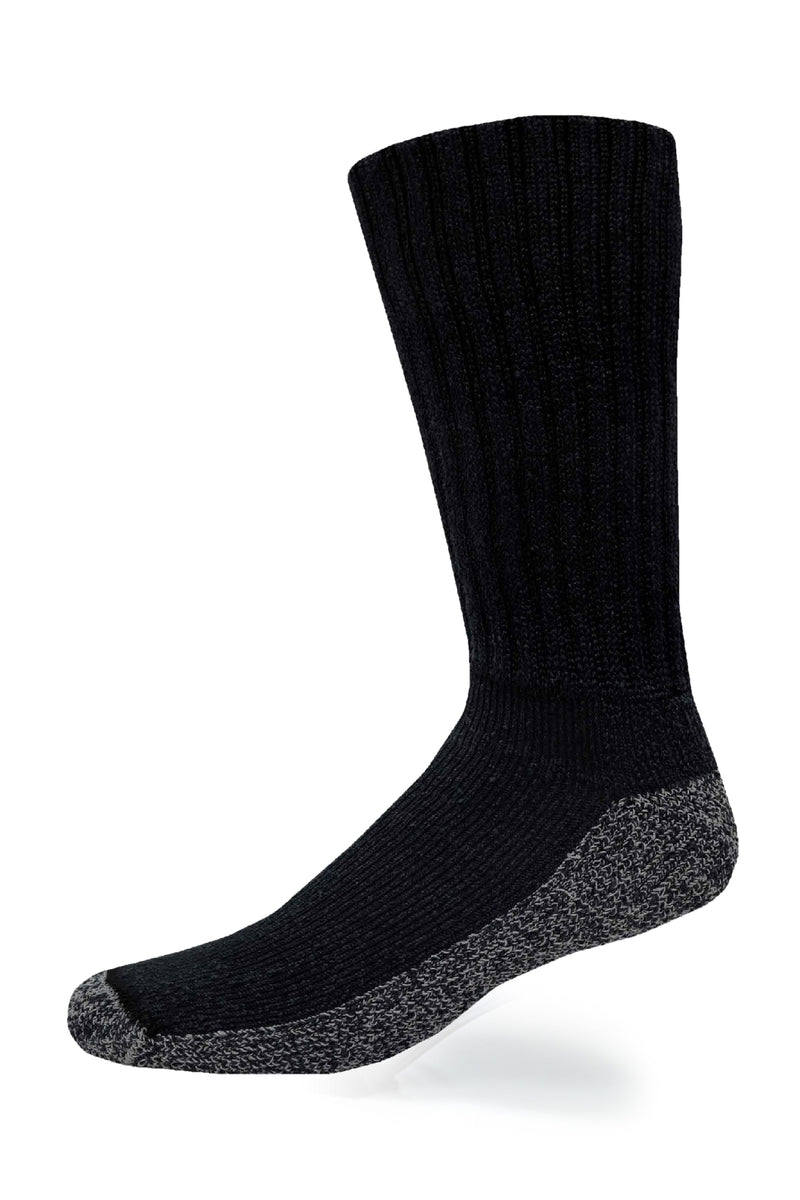 Load image into Gallery viewer, Crazy Compression - Cozy Diabetic Comfort Relax Fit Black Crew Socks