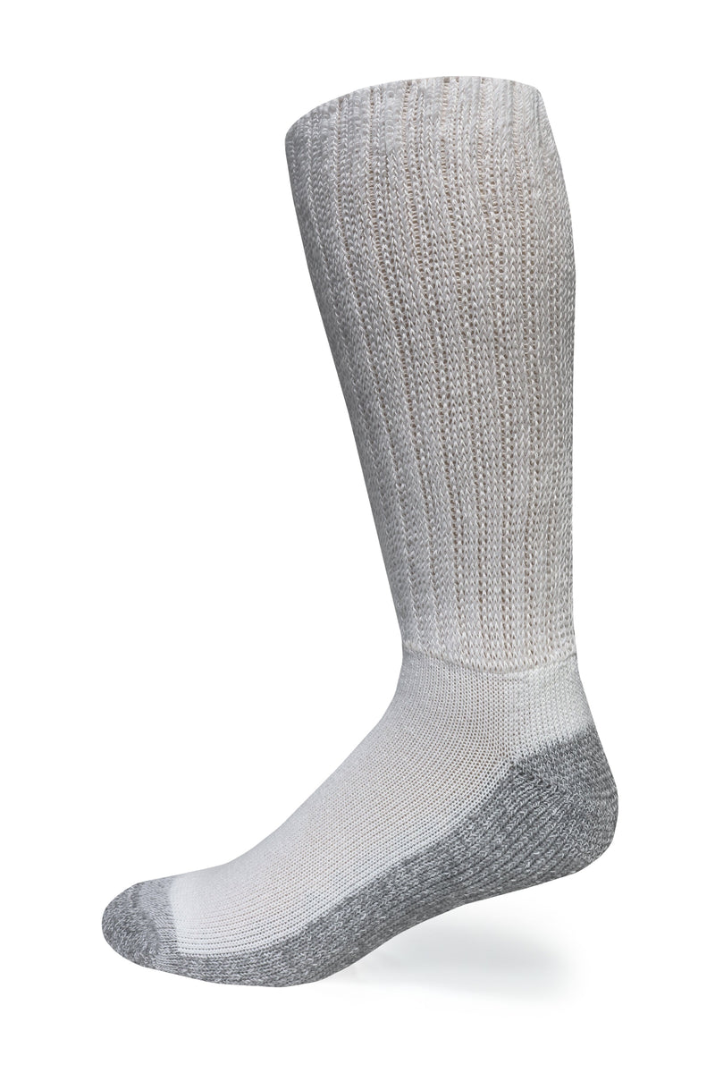 Load image into Gallery viewer, Crazy Compression - Cozy Diabetic Comfort Relax Fit White Crew Socks