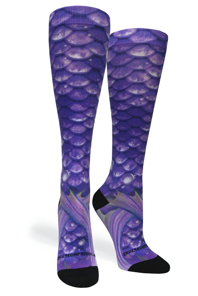Load image into Gallery viewer, Crazy Compression - Active Mermaid Purple - (Standard & Extra Wide)