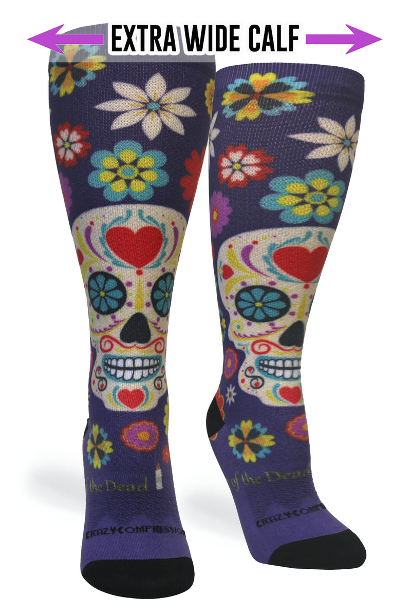 Load image into Gallery viewer, Crazy Compression - Calavera Purple (Standard & Extra Wide)