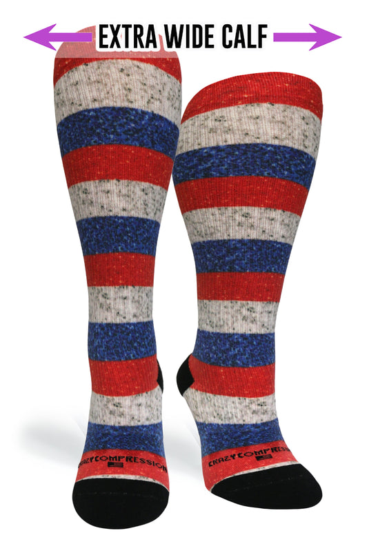 Crazy Compression - Stripe USA - (Standard & Extra Wide)