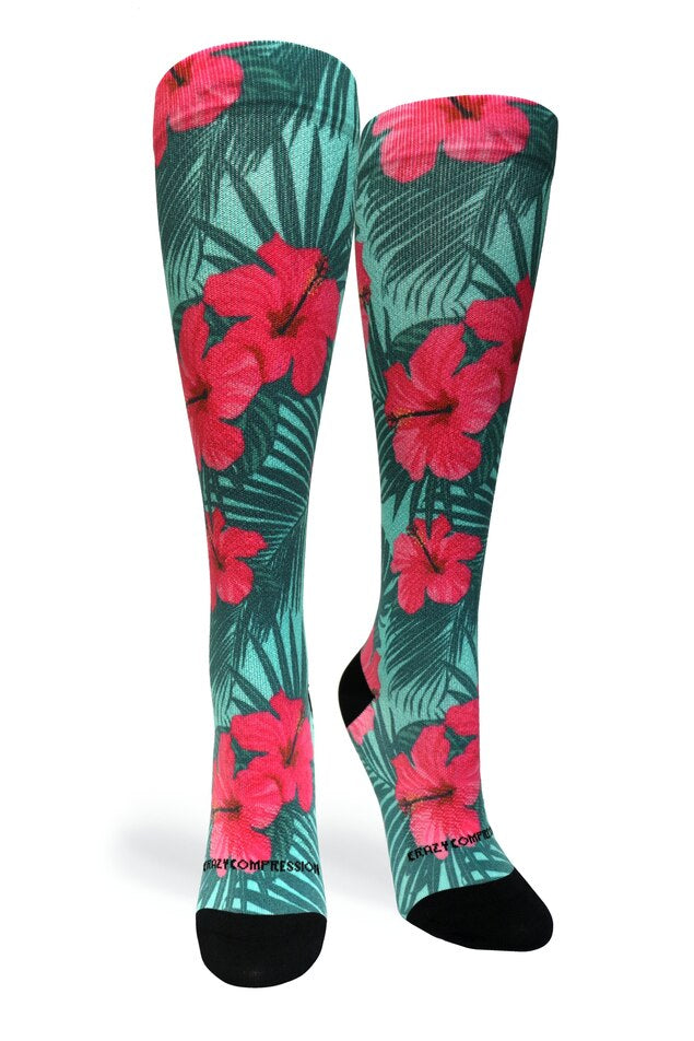 Load image into Gallery viewer, Crazy Compression - Tropical Hibiscus - (Standard & Extra Wide)