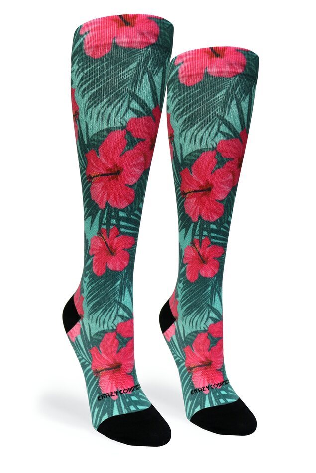 Load image into Gallery viewer, Crazy Compression - Tropical Hibiscus - (Standard & Extra Wide)