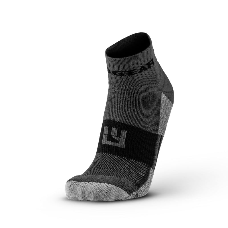 Load image into Gallery viewer, MudGear - Quarter Crew Trail Socks (Gray/Black, 2-Pair Pack)
