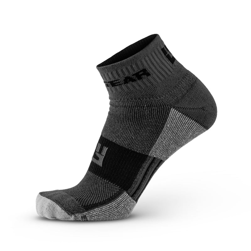 Load image into Gallery viewer, MudGear - Quarter Crew Trail Socks (Gray/Black, 2-Pair Pack)