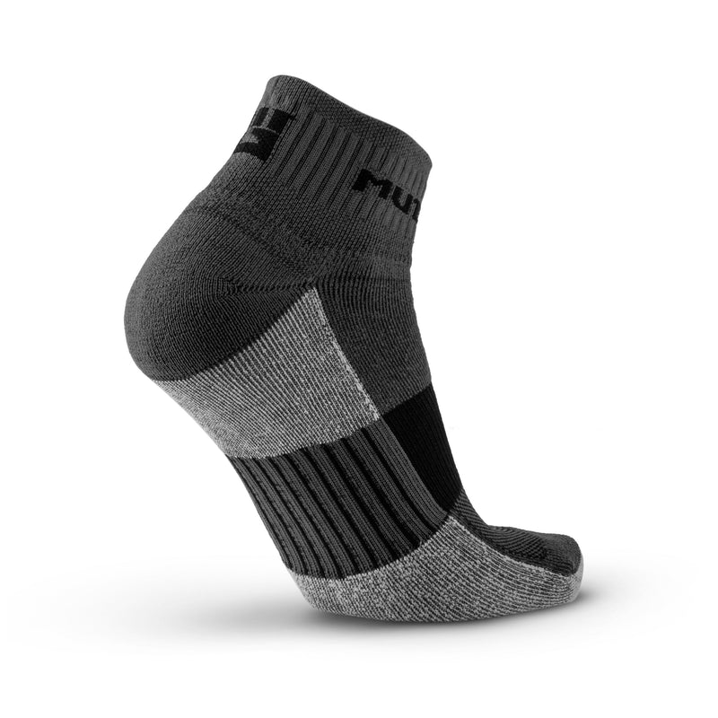 Load image into Gallery viewer, MudGear - Quarter Crew Trail Socks (Gray/Black, 2-Pair Pack)