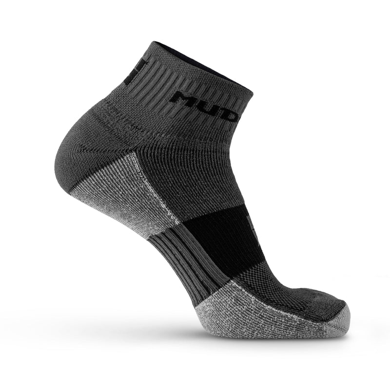 Load image into Gallery viewer, MudGear - Quarter Crew Trail Socks (Gray/Black, 2-Pair Pack)