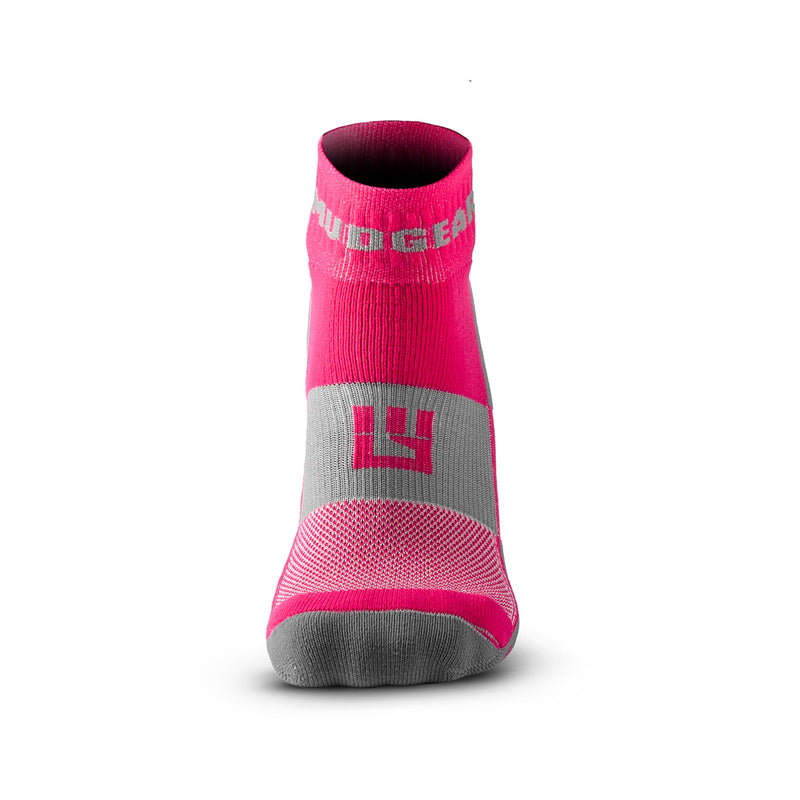 Load image into Gallery viewer, MudGear - Quarter Crew Trail Socks (Pink/Gray, 2-Pair Pack)