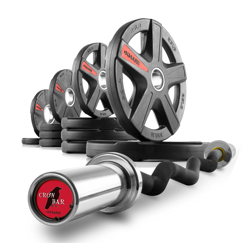 Load image into Gallery viewer, XMARK - Texas Star Olympic Weight Plates and Curl Barbell Sets