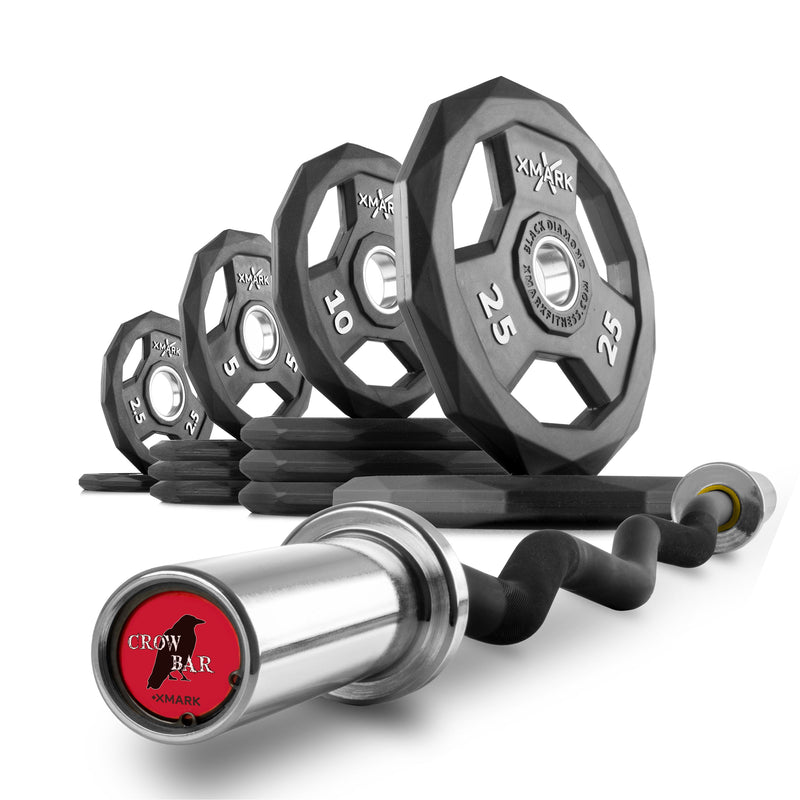 Load image into Gallery viewer, XMARK - Black Diamond® Olympic Weight Plates and Curl Barbell Sets