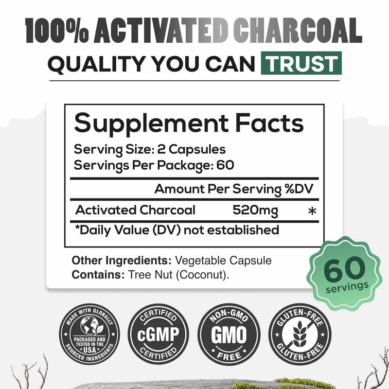 Load image into Gallery viewer, Wild Foods - Activated Charcoal Capsules - Vitamins & Supplements