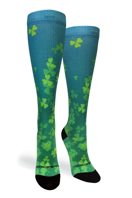 Crazy Compression - Cloverfields Blue - (Standard & Extra Wide)