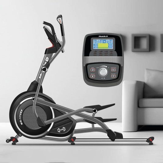 Muscle D Fitness - Light Commercial Elliptical Trainer - LED Display - Upper and Lower Body Movement - Heart Rate Monitor